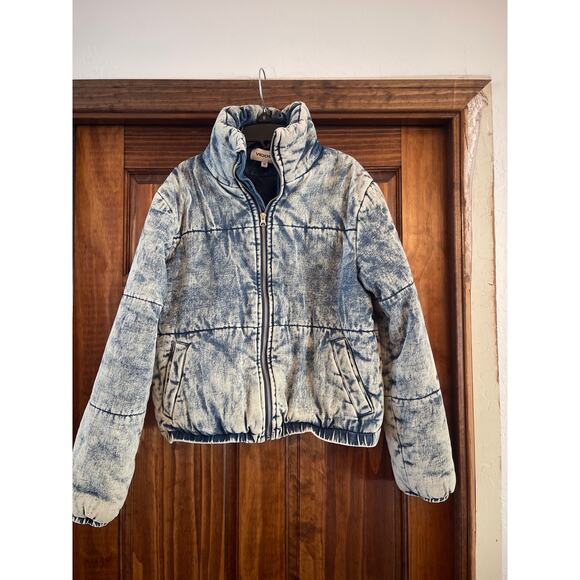Vintage 2012 VIGOSS acid washed denim, puffer, jacket size medium - Picture 1 of 8
